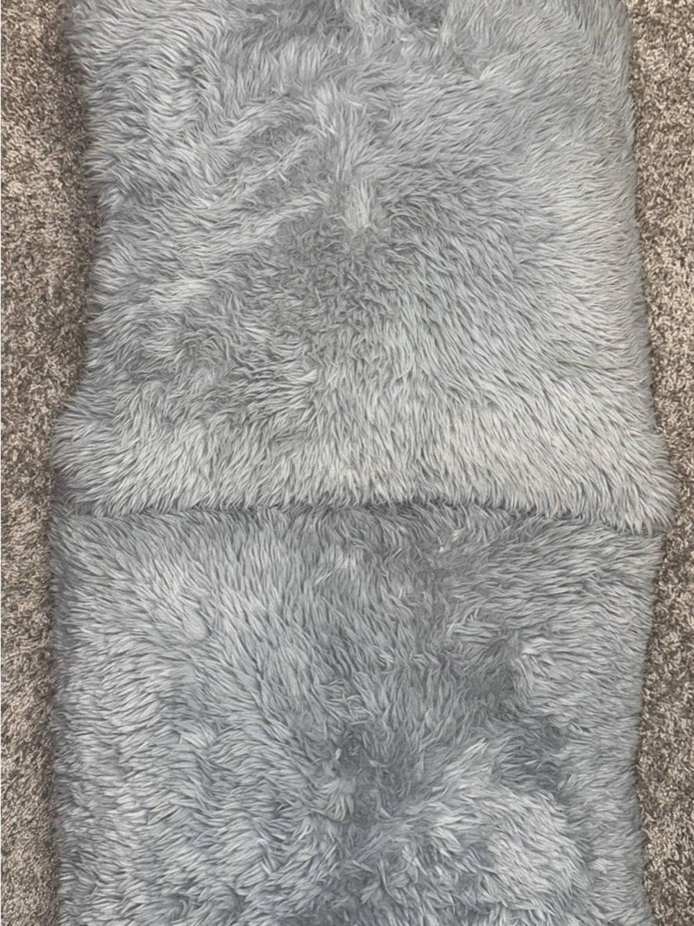 Plush Faux Fur Throw Pillows -Light Gray